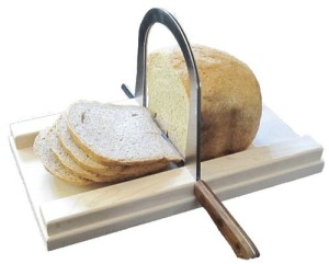 Bread Slicer Elite, Brushed Stainless Steel Guide and Maple Wood Bread Board 